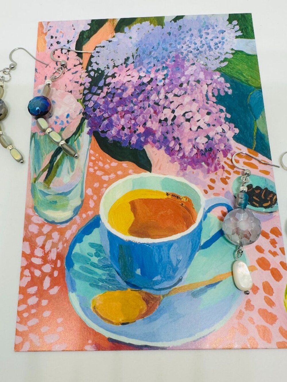 Charlotte Set – Two Earring Pairs & Art Postcard